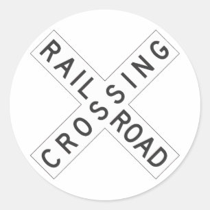 RailroadCrossing Zeichen Runder Aufkleber