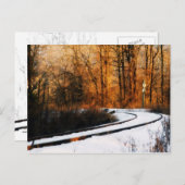 Rails im Winter Postkarte (Vorne/Hinten)