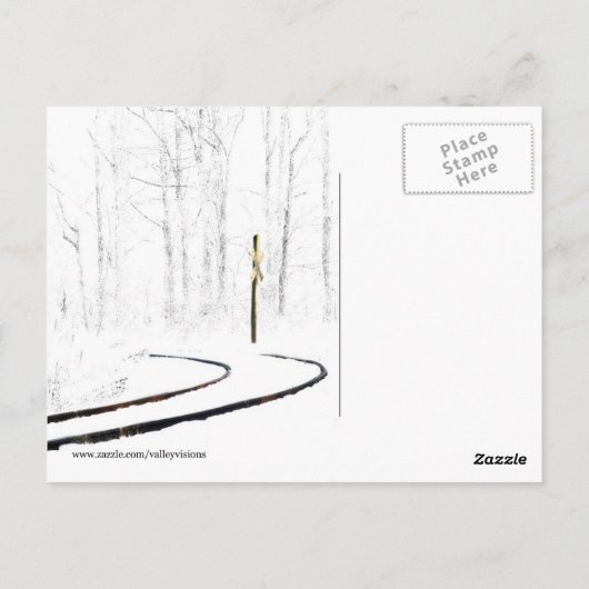 Rails im Winter Postkarte (Rückseite)