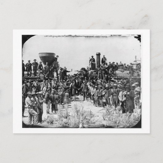 Rails - Promontory Point Utah 1869 Postkarte (Vorderseite)