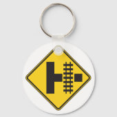 Railway Crossing Road Sign Keychain Schlüsselanhänger (Vorderseite)