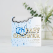 Rain Babies Dusche Einladung - Square Card (Stehend Vorderseite)