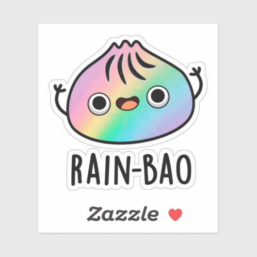 Rain-bao Funny Rainbow Dimsum Bao Pun Aufkleber (Blatt)