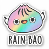 Rain-bao Funny Rainbow Dimsum Bao Pun Aufkleber (Vorderseite)