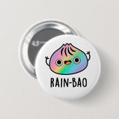 Rain-bao Funny Rainbow Dimsum Bao Pun Button (Vorne & Hinten)