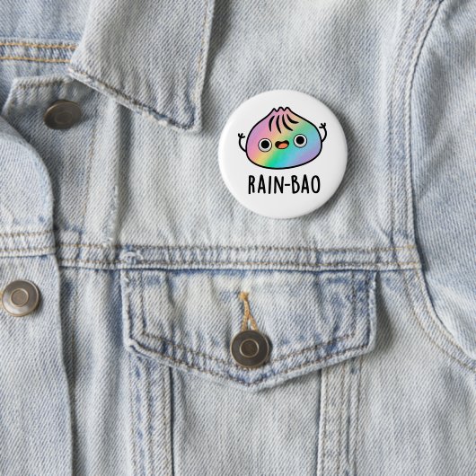 Rain-bao Funny Rainbow Dimsum Bao Pun Button (Beispiel)