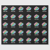 Rain-bao Funny Rainbow Dimsum Bao Pun Dark BG Geschenkpapier (Flach)
