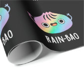 Rain-bao Funny Rainbow Dimsum Bao Pun Dark BG Geschenkpapier (Rolleneckpunkt)