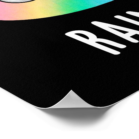 Rain-bao Funny Rainbow Dimsum Bao Pun Dark BG Poster (Ecke)