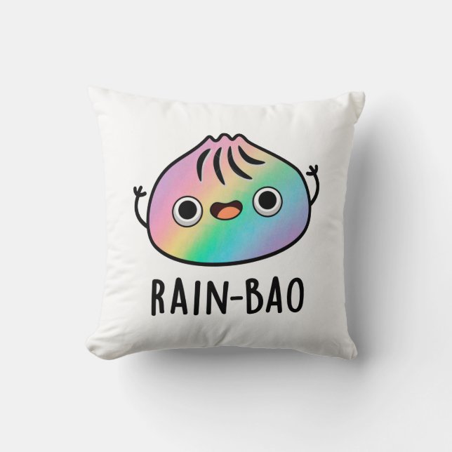 Rain-bao Funny Rainbow Dimsum Bao Pun Kissen (Vorderseite)
