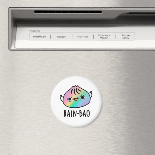 Rain-bao Funny Rainbow Dimsum Bao Pun Magnet (In Situ (Geschirrspüler))