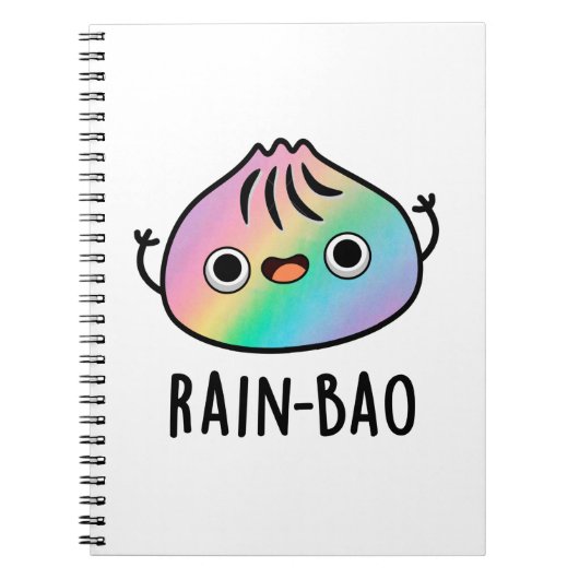 Rain-bao Funny Rainbow Dimsum Bao Pun Notizblock (Vorderseite)