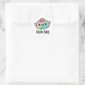Rain-bao Funny Rainbow Dimsum Bao Pun Runder Aufkleber (Tasche)