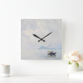 Rain Bellagio Burr Kunstvoll wandern im Valle Verz Quadratische Wanduhr (Zuhause)