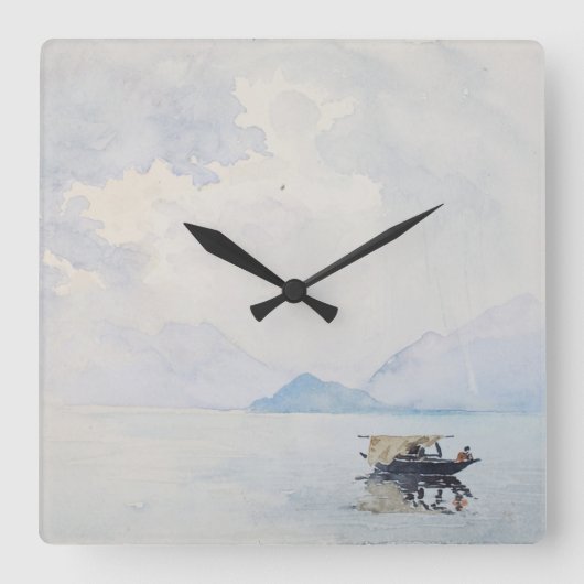 Rain Bellagio Burr Kunstvoll wandern im Valle Verz Quadratische Wanduhr (Vorderseite)