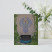 Rain Bird Mixed Media Art Postkarte (Stehend Vorderseite)