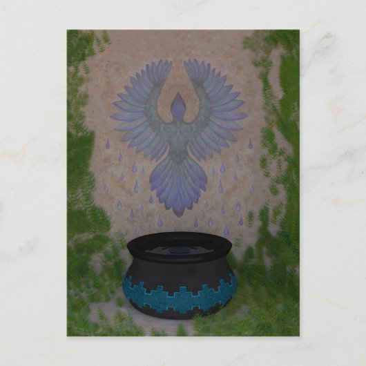 Rain Bird Mixed Media Art Postkarte (Vorderseite)