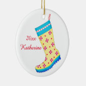 Rain Boot Shoe Lover Weihnachts Strumpf Name Keramik Ornament (Rechts)