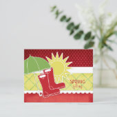 Rain Boots Spring Einladungen (Stehend Vorderseite)