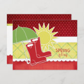 Rain Boots Spring Einladungen (Vorne/Hinten)