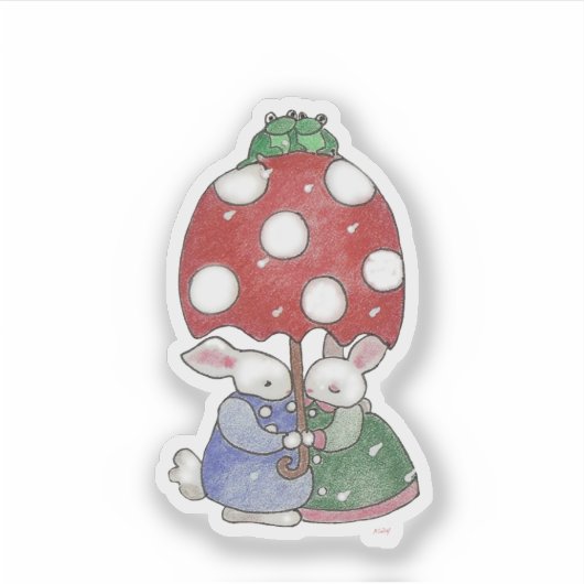 Rain Bunnies Sticker (Vorderseite)