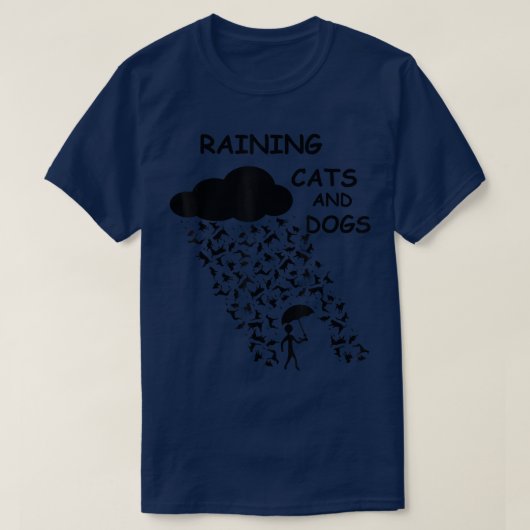 Rain Cats and Hunde Funny Design T-Shirt (Design vorne)