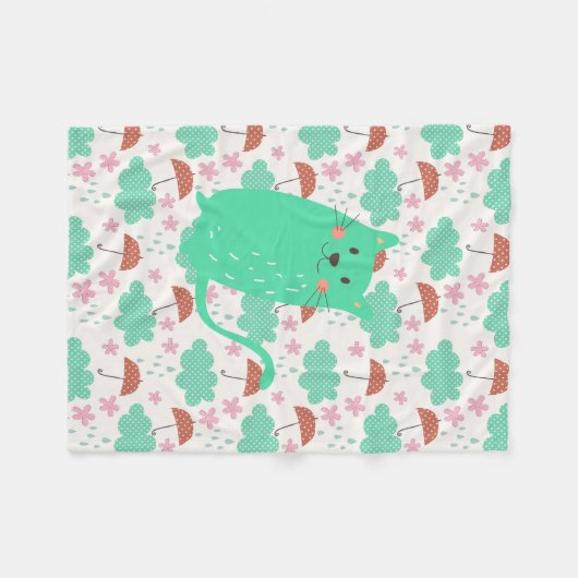 Rain Cats Fleecedecke (Vorderseite (Horizontal))