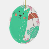 Rain Cats Keramik Ornament (Rechts)