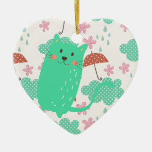 Rain Cats Keramik Ornament