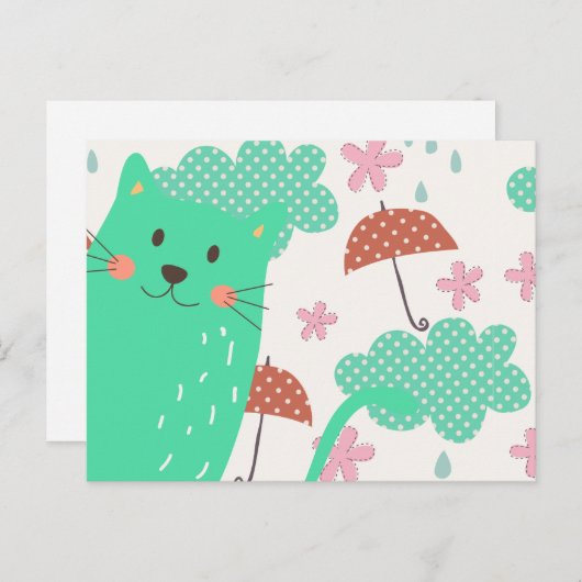 Rain Cats Postkarte (Vorne/Hinten)