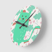 Rain Cats Runde Wanduhr (Winkel)