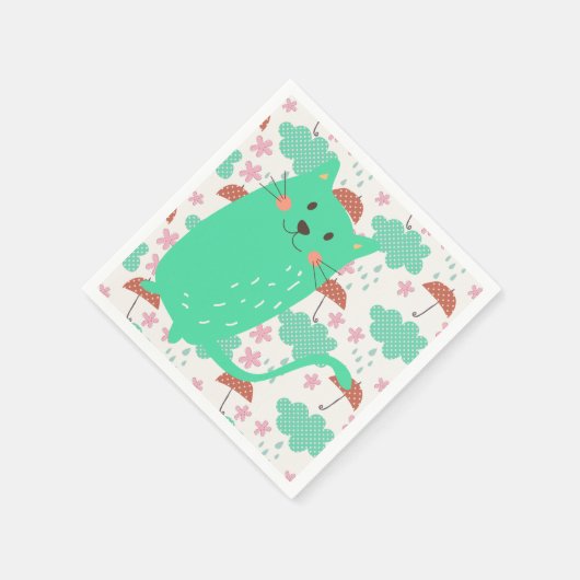 Rain Cats Serviette (Ecke)