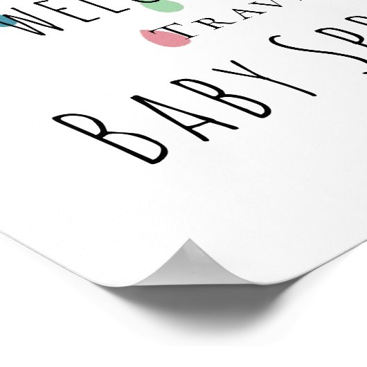 Rain Cloud Baby Sprinkle Begrüßungszeichen Poster (Ecke)