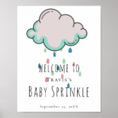 Rain Cloud Baby Sprinkle Begrüßungszeichen Poster (Vorne)