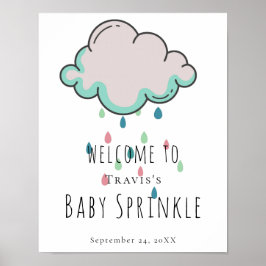Rain Cloud Baby Sprinkle Begrüßungszeichen Poster