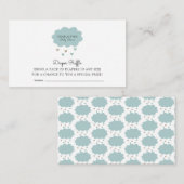 Rain Cloud Blue Baby Duschkabine Windeln Raffle En Begleitkarte (Vorne/Hinten)