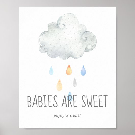 Rain Cloud Boy Babies sind süß Genießen Sie eine L Poster (Vorne)