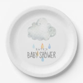 Rain Cloud Boy Baby Dusche Pappteller (Vorderseite)