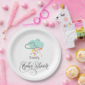 Rain Cloud Boy Baby Showdusche Teller (Party)