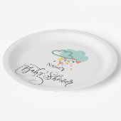 Rain Cloud Boy Baby Showdusche Teller (Schrägansicht)