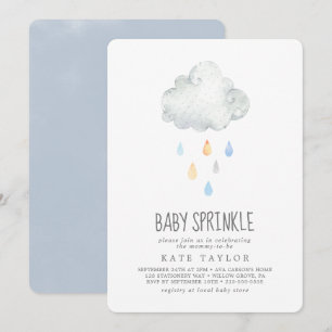 Rain Cloud Boy Baby Sprinkle Einladung