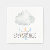 Rain Cloud Boy Baby Sprinkle Napkins Serviette (Vorderseite)