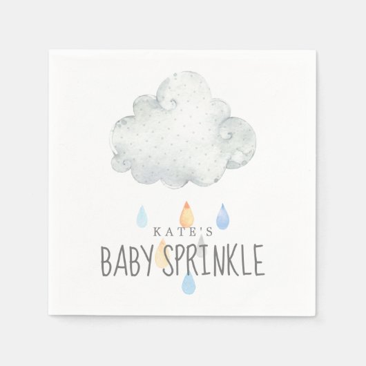 Rain Cloud Boy Baby Sprinkle Napkins Serviette (Vorderseite)