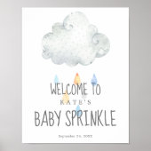 Rain Cloud Boy Baby Sprinkle Willkommenspender Poster (Vorne)
