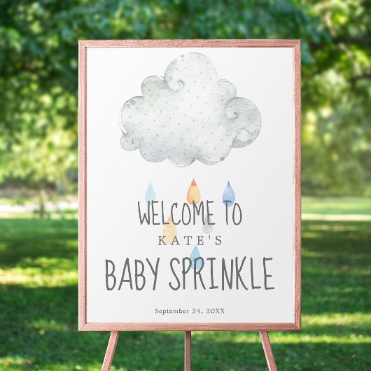 Rain Cloud Boy Baby Sprinkle Willkommenspender Poster