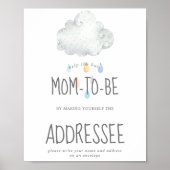 Rain Cloud Boy Shower Address a Envelope Sign Poster (Vorne)