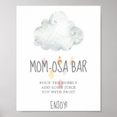 Rain Cloud Girl Baby Shower Mama-osa Bar Sign Poster (Vorne)
