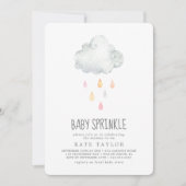 Rain Cloud Girl Baby Sprinkle Einladung (Vorderseite)