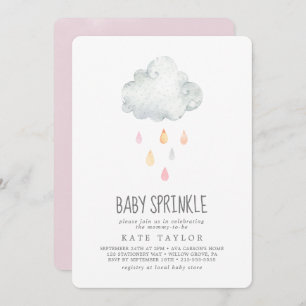 Rain Cloud Girl Baby Sprinkle Einladung