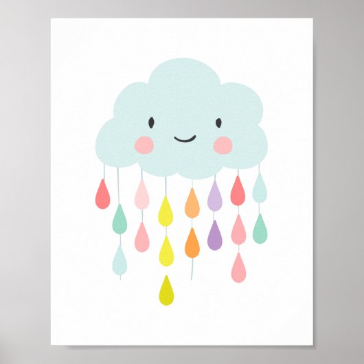 Rain Cloud Kinderzimmer Dekoration Raindrops Kids  (Vorne)